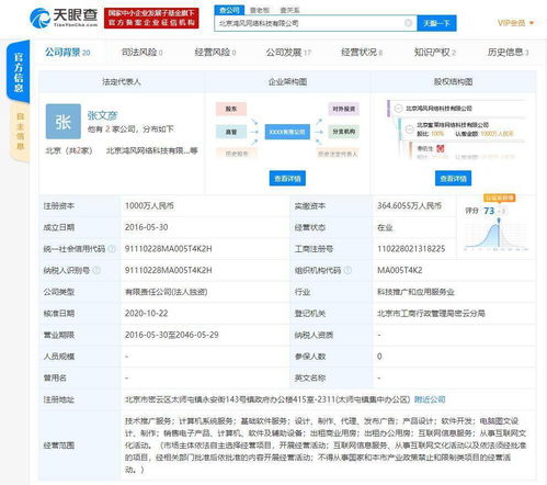 映客关联公司入股鸿风网络科技公司,持股比例为100